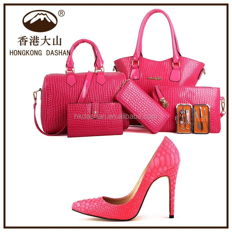 pink shoes and handbag