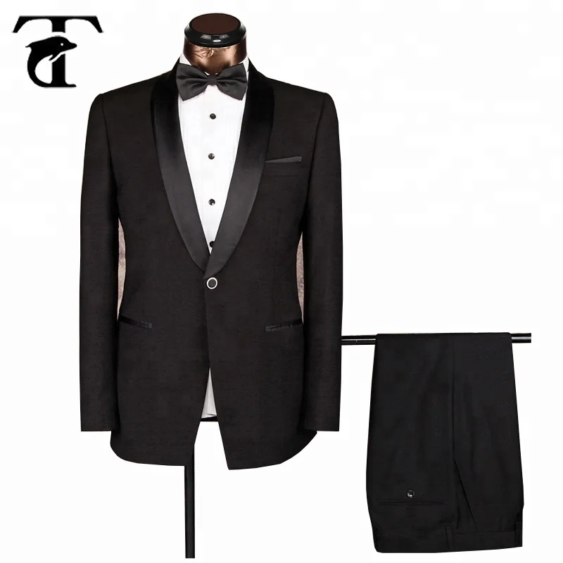 

Trendy Red Black Men Wedding Suits Black Satin Shawl Lapel Tuxedos For Men, N/a