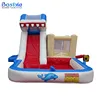 Giant Inflatable Water Game Water Slide With Swimming Pool Shark Bouncy Castle Inflatable Pool Slide for sale