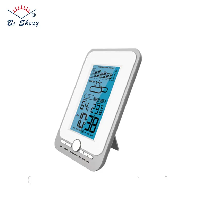 Professional home electric digital thermo-hygrometer weather station LCD alarm clock