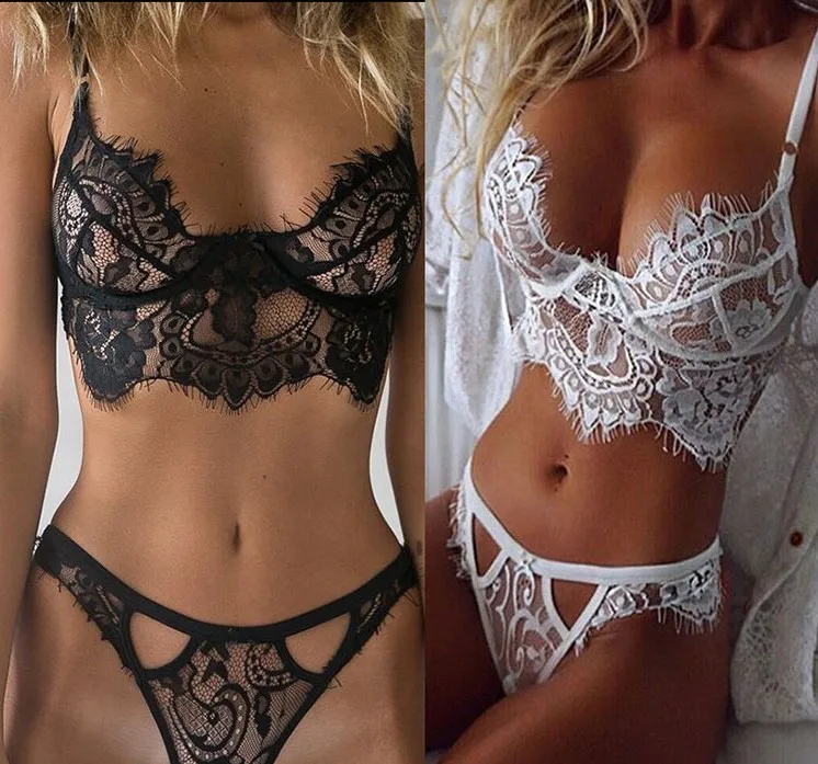 

Foma clothing 2018 Hot design black white transparent lace sheer sexy lingerie M3226, White,black