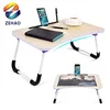 Space saving lazy folding study table and chair computer laptop desk for bed