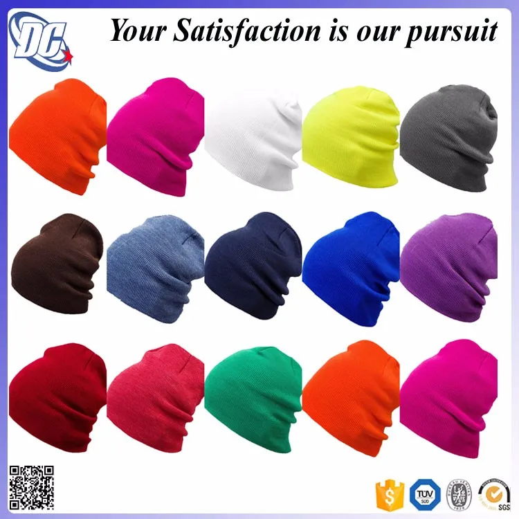 Custom Made Beanies With Woven Label 100 Acrylic Wholesale Beanies