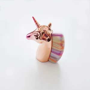 Customized Manufacturer Rainbow Color New Design Plastic Handle Brush Unicorn Nylon Hair Unicorn Make Up Brush