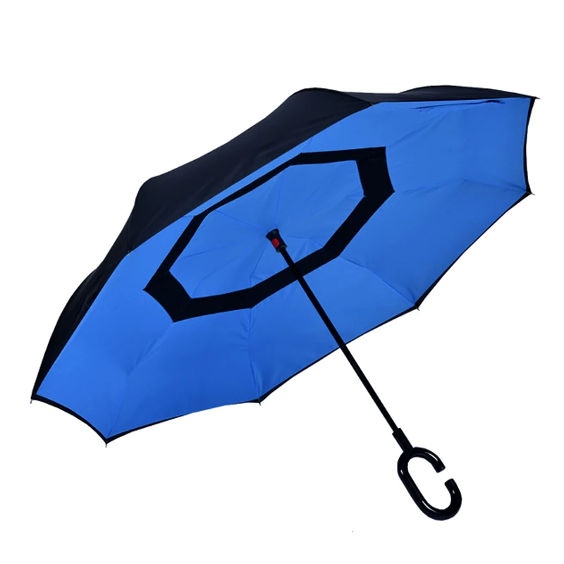 

Shanghai MAYDU lightest C Handle windproof custom logo inverted reverse umbrella, Customize your color