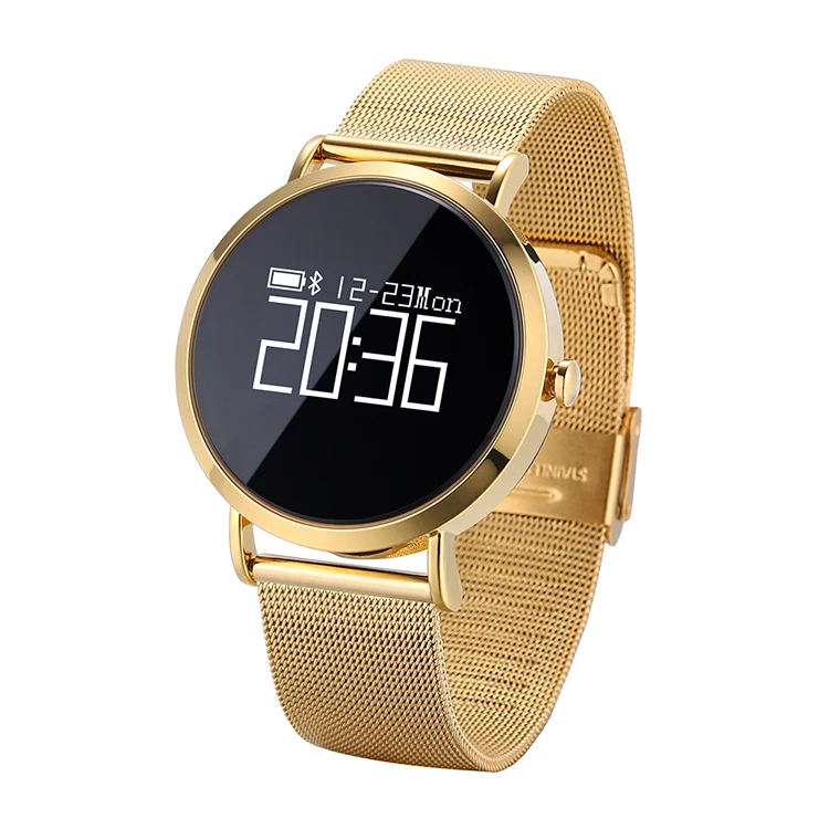 

Android iOS System Smart Watch OLED Waterproof Bluetooth Smartwatch Gold