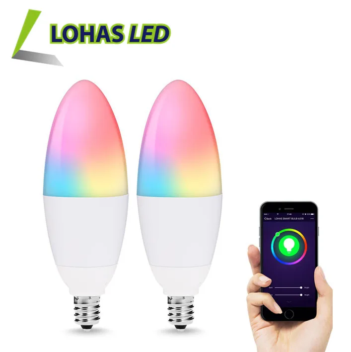 LOHAS LED Smart Bulb RGB+CCT 5W E12 WiFi Bulb Compatible with Tuya Smart APP/Alexa/Google Home