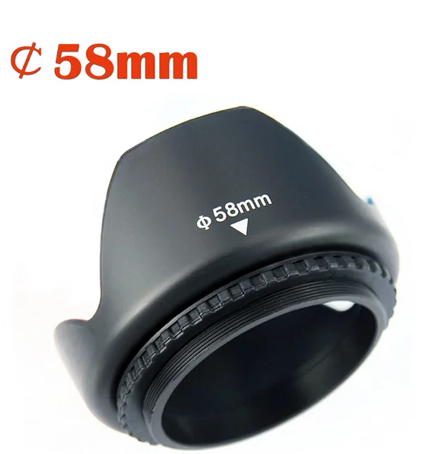 

High Quality Plastic Bayonet Flower Petal DSLR Camera Lens Hood 58mm, Black