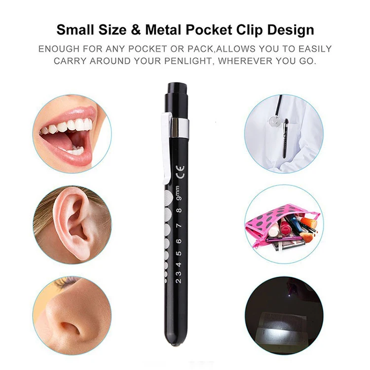 Pocket Nurses Doctor Eyes Diagnostic Pen Torch Yellow Led Light Pupil