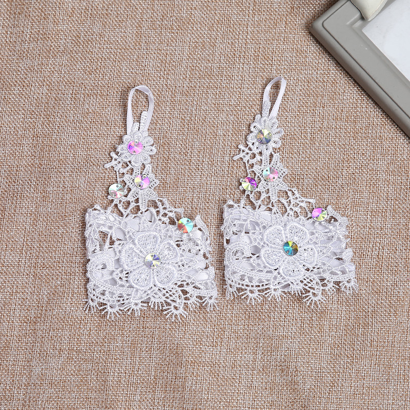 
Hot sale top quality cheap short fingerless lace woman wedding gloves for bridal with crystal MGB2 