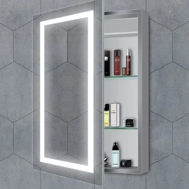 

Anti- Fog bathroom mirror cabinet with lights led mirror front light modern led makeup