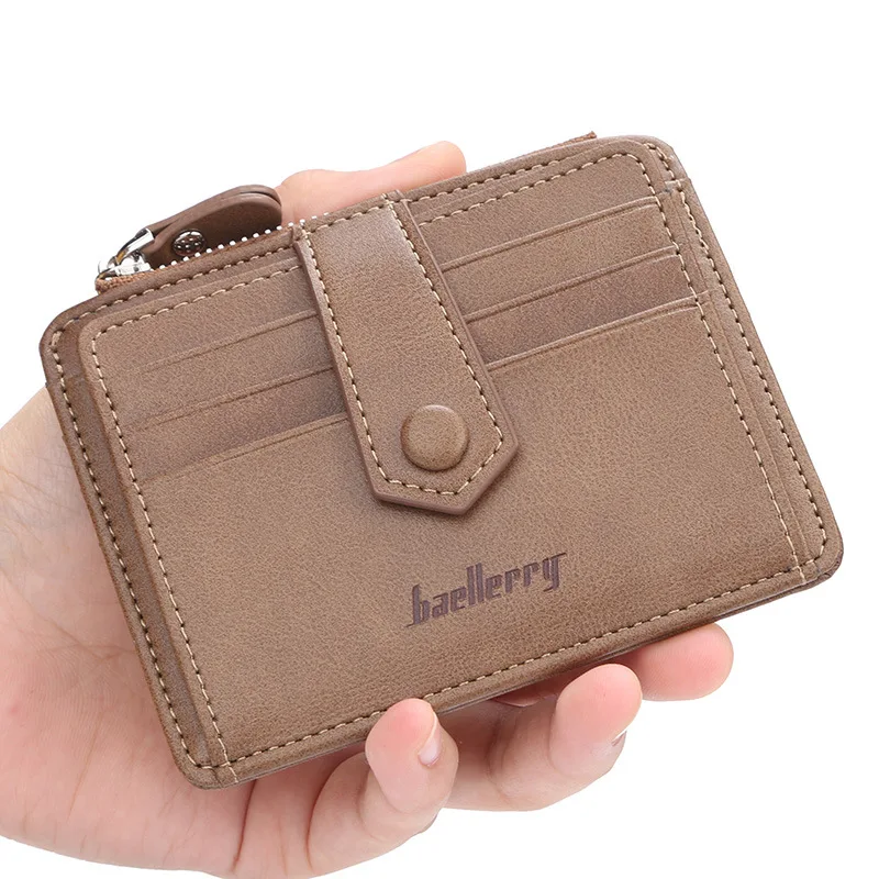 
baellerry 2019 new PU leather Card Holder For Men With Hasp,Male Short Coin Purse wallet 