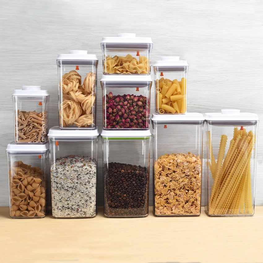 

Wholesale Dry Food Cereal Plastic Storage Containers Jars Airtight Leakage Proof Food Storage Container