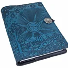 2018 Novo Design Popular Pre&ccedil;o de Atacado Do Telhado do C&eacute;u C&eacute;u Azul Caderno De Couro Com Bot&atilde;o de Estanho