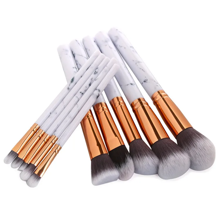 

Marble look handle cosmetic foundation brochas maquillaje makeup brush