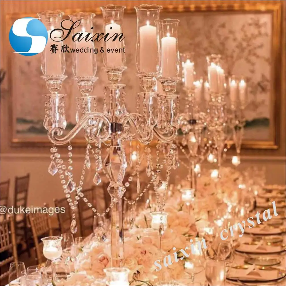 
K9 crystal candle holder for wedding table centerpieces 
