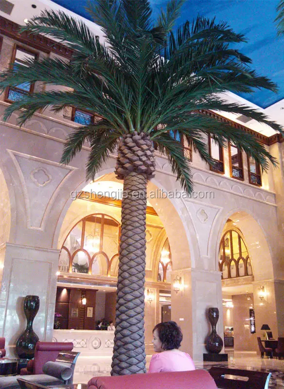 Customized Large Plastic Outdoor Palm Trees Fiberglass Silver Data Palm