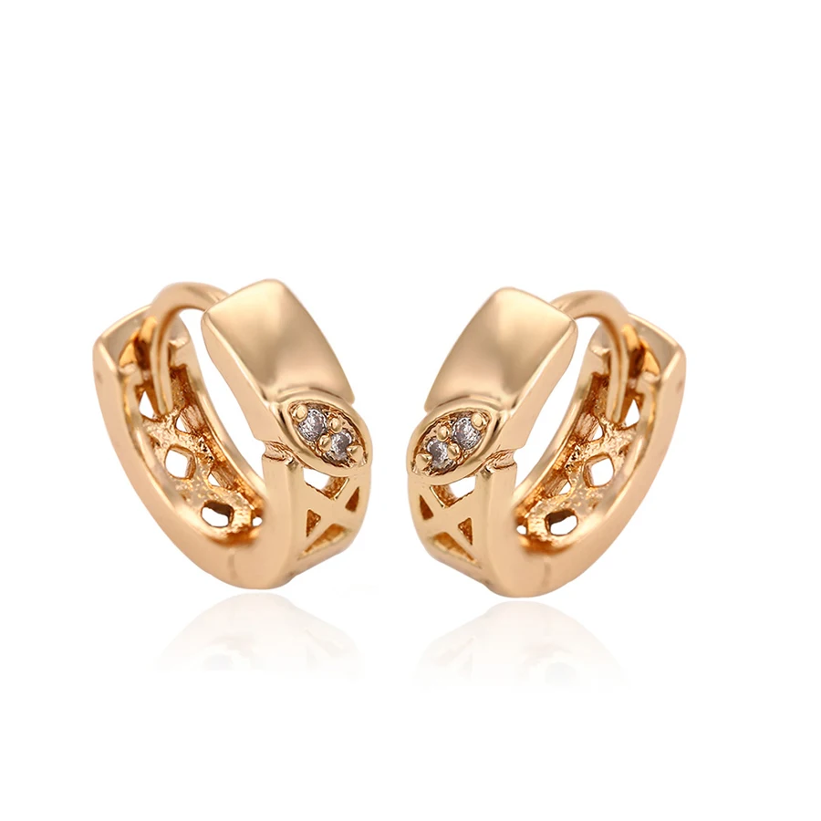 

93294 Hot sale new designer high quality jewelry 18K gold plated engraved hoop earrings
