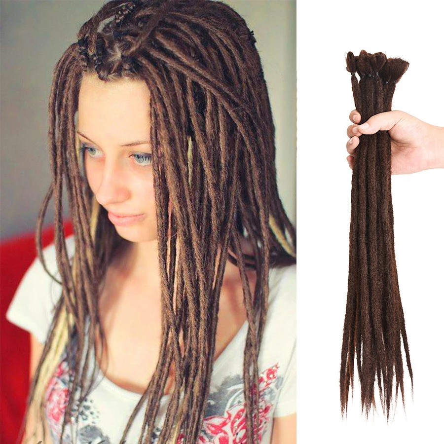 

1Root Synthetic Handmade Dreadlocks hair Extensions Jamaican Natural Mens Dreadlocks Soft Dreads Crochet Hair 20inch