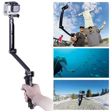 Gopro Accessories 3 Way Selfie Monopod Tripod Mini 3-Way Folding Holder For Gopro Hero 4 Session 2 3 3+Sj4000 Sports Cameras
