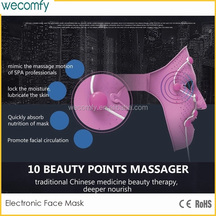 3d Magic Reusable Skin Care Electric Face Massager Ems Face Mask Face