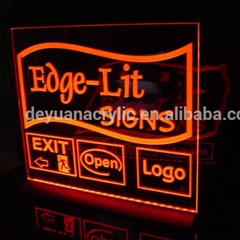 led acrylic lit sign edge custom larger