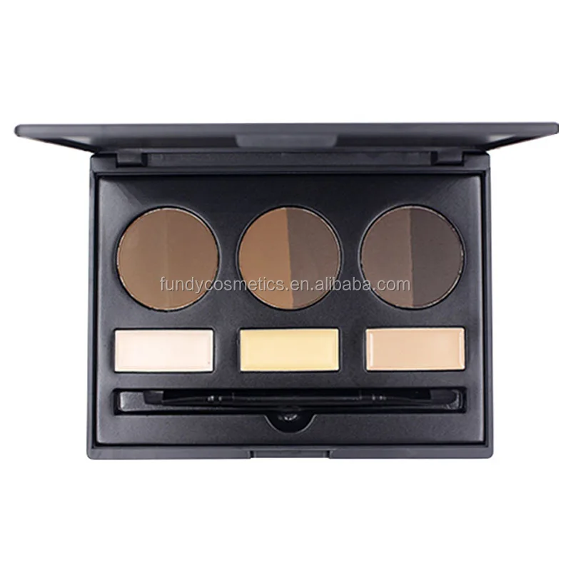 

Private label easy to color eye brow kit eyebrow powder gel palette with brush