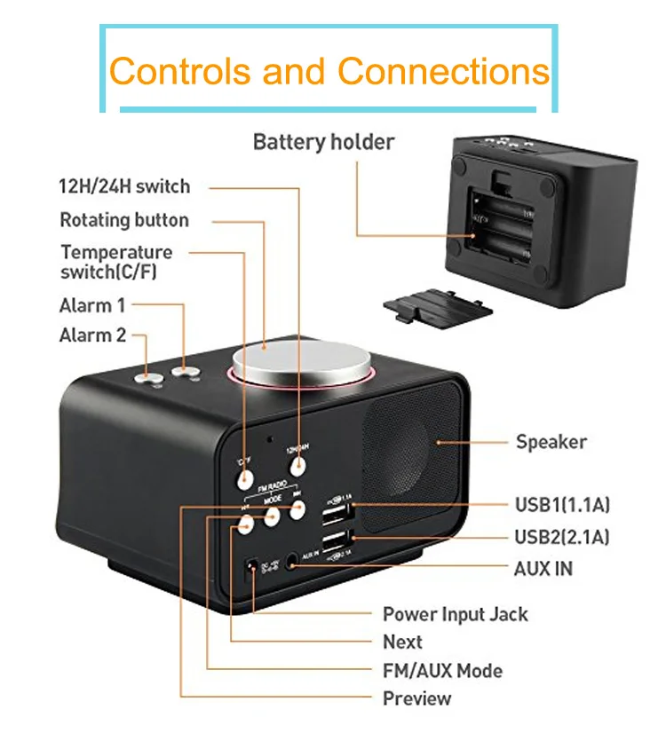 Modern Digital Fm Radio With Snooze Function Alarm Clock - Buy Digital