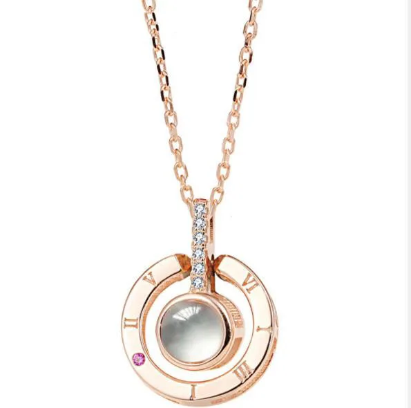 2019 New Arrival rose gold 100 languages I love you pendant necklace romantic wedding Anniversary necklace
