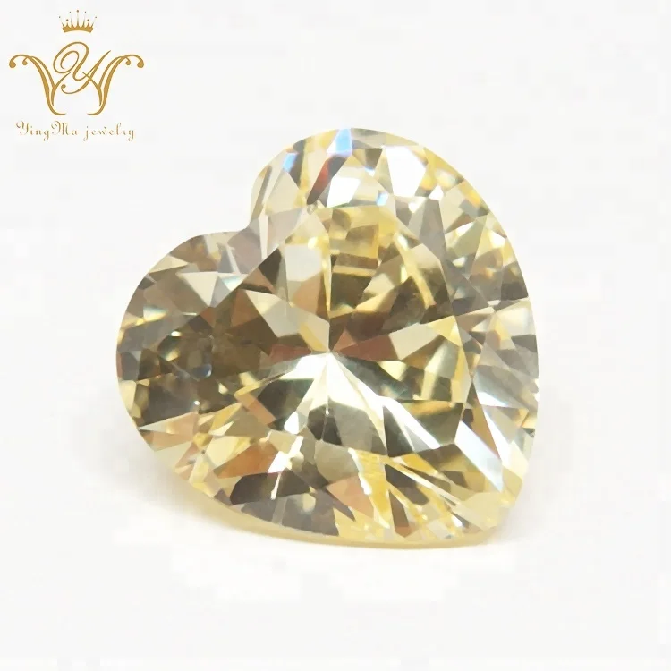 

Wholesale Price Heart Cut Yellow Zircon Stone
