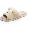 Female cute style bedroom fleece slippers open toe New style