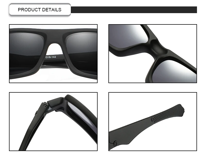 Fashion Plastic Material Square Frame Men Custom Logo Retro Sunglasses