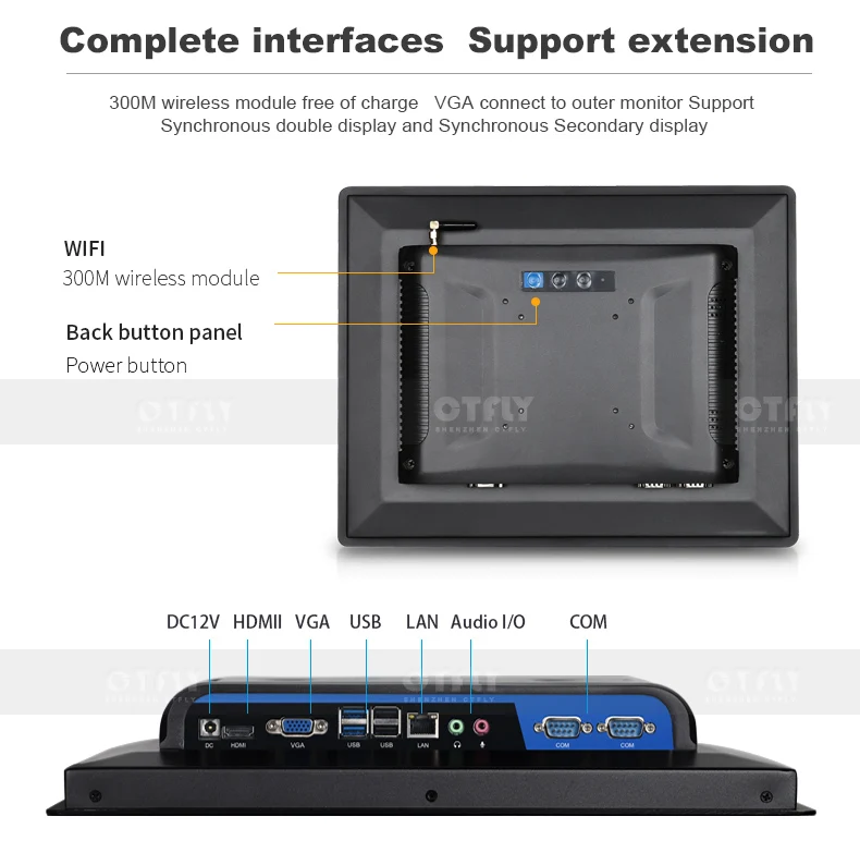 industrial desktop PC 15 inch all in one computer with 3mm bezel