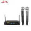 BTL handheld cheap wireless UHF microphone two channels for studio home ktv