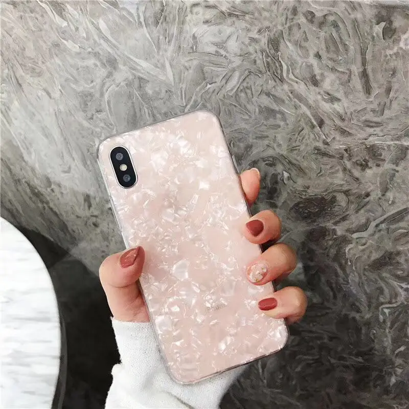 Bright Shell Paper TPU Mobile Phone Case for iPhone X