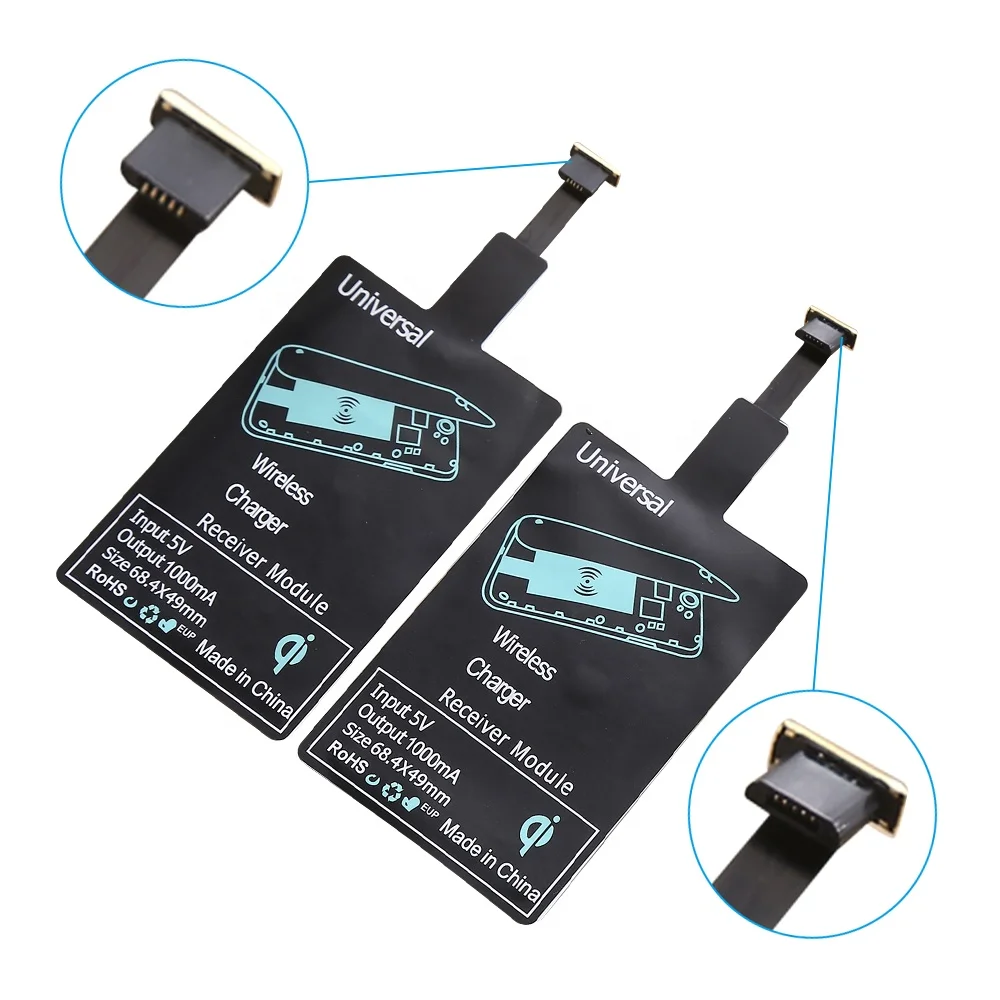 

Shenzhen Factory sale mini universal QI wireless type a b charging receiver for Android phones, Black