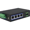 Outdoor wide range temperature IP40 unmanaged all gigabit SFPoptic Fiber to 4 ports 100/1000Base-T poe meida converter switch