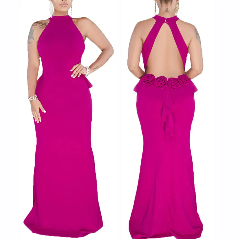 

90115-MX54 sexy women clothes backless long dresses women party