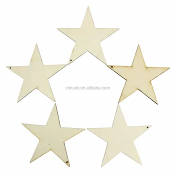 50 Plain Wooden Stars Shape Craft Tags Plaques Decorative 100mm