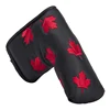 Promotional Golf Putter Headcoves golf Club Head Covers High Quality PU Leather headcovers Embroidery Maple Leaf golf covers
