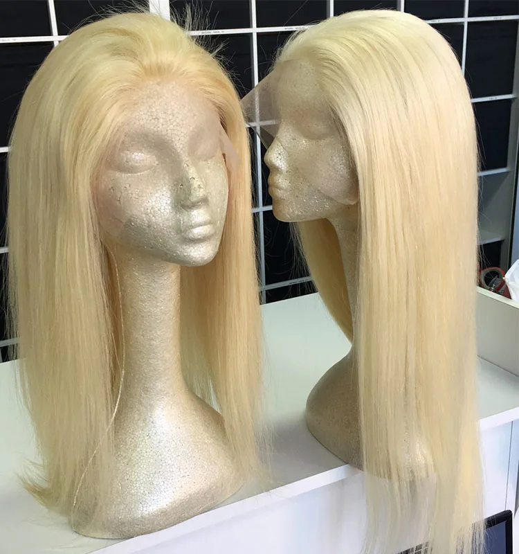 

Virgin Blonde Lace Wig Overnight Delivery Blonde Indian Hair Wig 8 inch -26 inch Glueless Human Hair Full Lace Blonde Wig