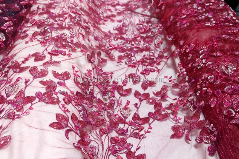 Top One High Quality African French Lace Fabric Flower Top One High Quality African French Lace Fabric Flower Embroidered Lique Dresses