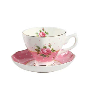Image of Romantic Style Ceramic Bone China Royal Coffee Cups And Saucers