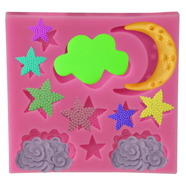 

DIY 3D Cake Decorating Mold Stars Clouds Moon Shaped Mould silicone pastry molds, Stock or customized