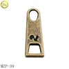 Rustproof brass engraved logo metal zipper puller boot bags metal name puller making