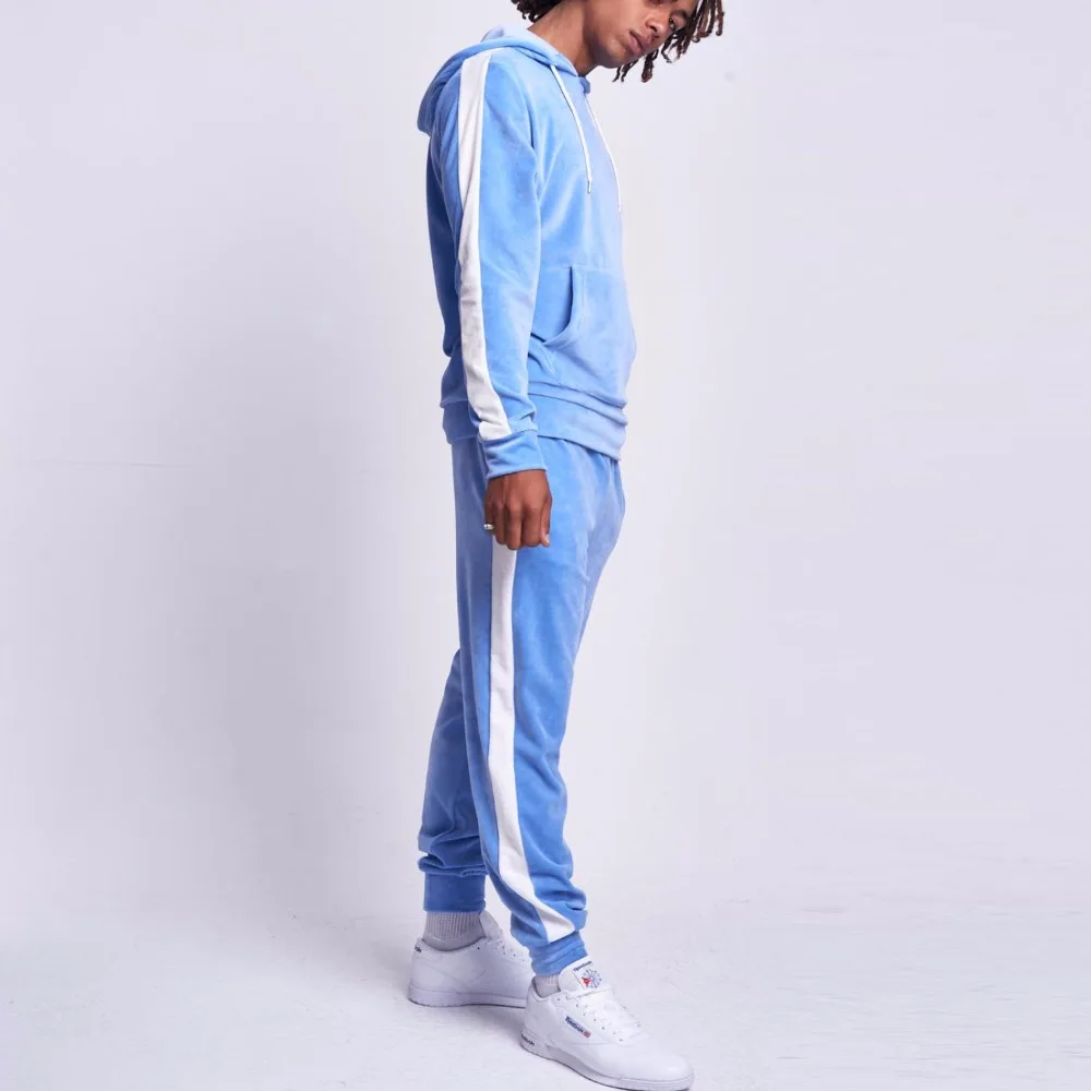 light blue velour sweatsuit