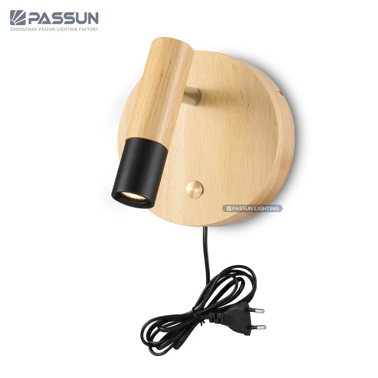 Nordic Hotel Bedroom Headboard Beech Wooden Led Reading Wall Lamp Buy