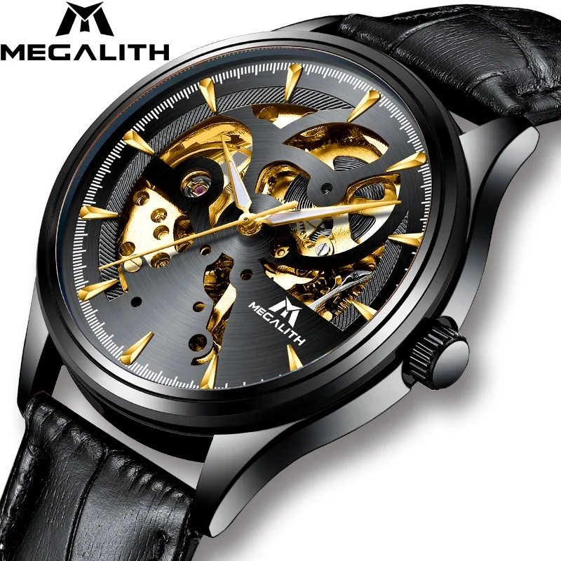 

Mechanical Watch Men MEGALITH 2019 New Sport Stainless Steel Waterproof Watch Men Automatic Luminous Hands Watch Relojes Hombre