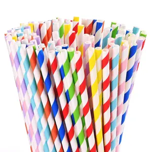 Image of Nicro Custom Colorful Disposable Wholesale Drink Biodegradable Paper Straw