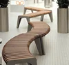 Classic outdoor furniture street round bench outdoor long wood benches